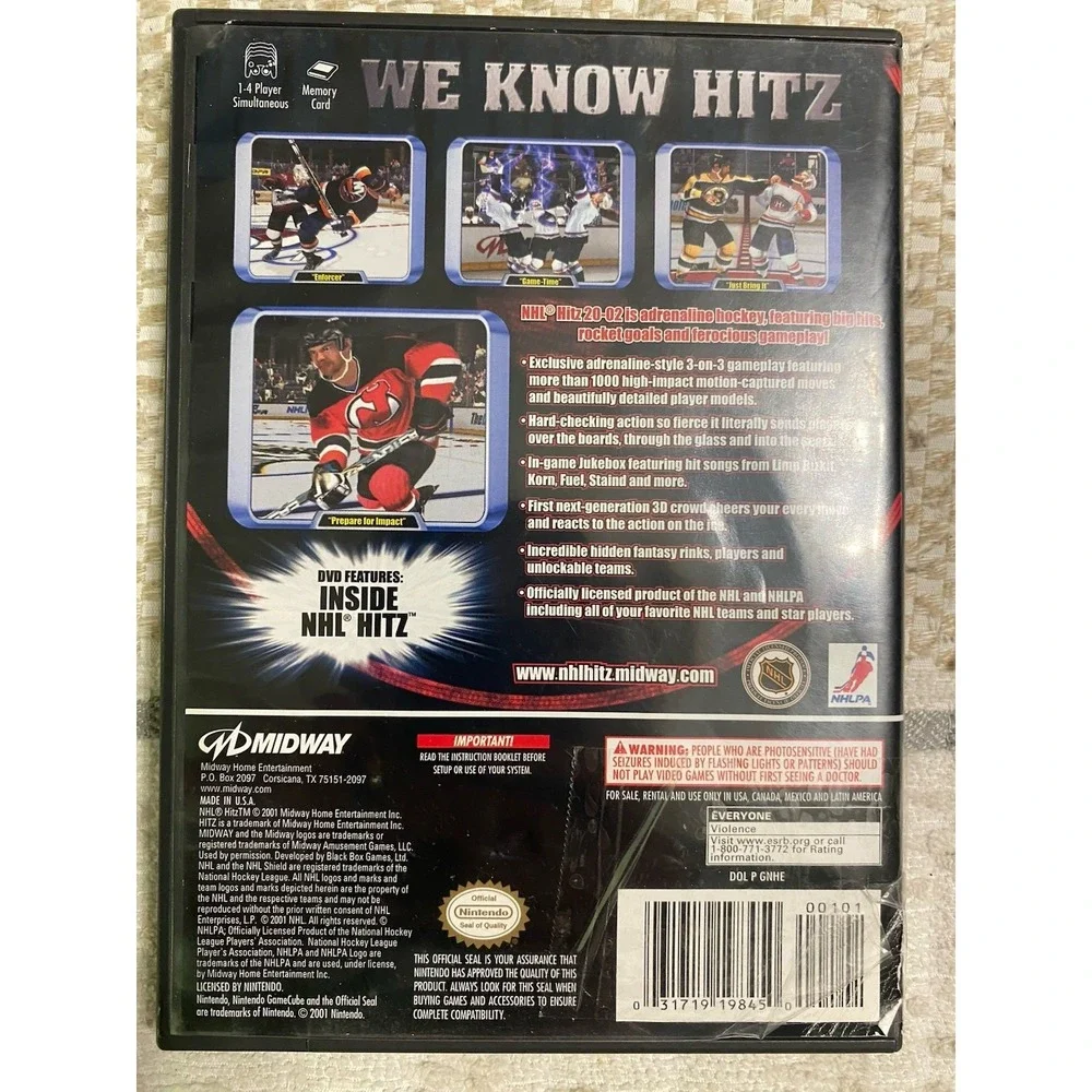 NHL Hitz 2002 (Nintendo GameCube, 2001) CIB Complete Box Manual Midway Tested